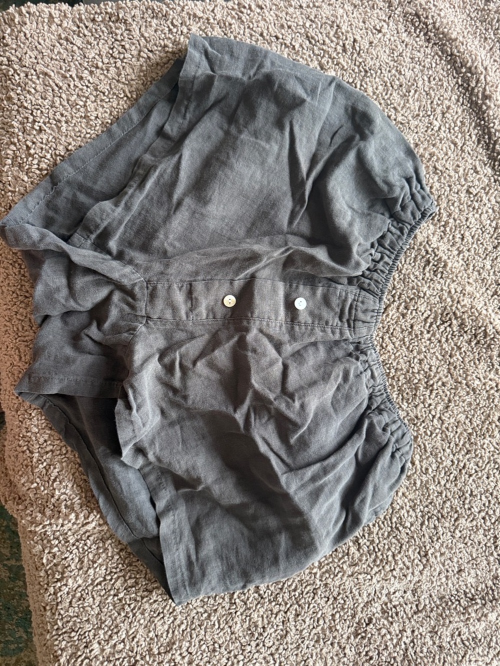 Women's Gray 100% Linen Pajama Shorts Size M/L Shorts Only Deiji Studios